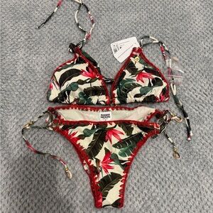 Bananamoon Leafy Bikini with Red Accents